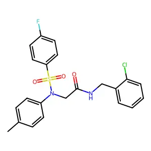 N-(2-chlorobenzyl)-2-{[(4-fluorophenyl)sulfonyl]-4-methylanilino}acetamide structure