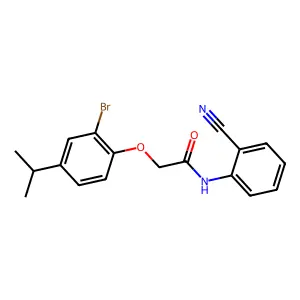 2-(2-bromo-4-isopropylphenoxy)-N-(2-cyanophenyl)acetamide structure
