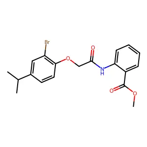 Methyl 2-{[(2-bromo-4-isopropylphenoxy)acetyl]amino}benzoate structure