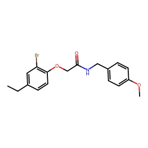 2-(2-bromo-4-ethylphenoxy)-N-(4-methoxybenzyl)acetamide structure