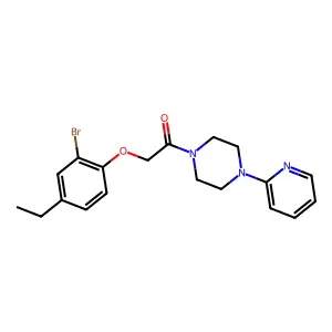 2-(2-Bromo-4-ethylphenoxy)-1-[4-(pyridin-2-yl)piperazin-1-yl]ethanone structure
