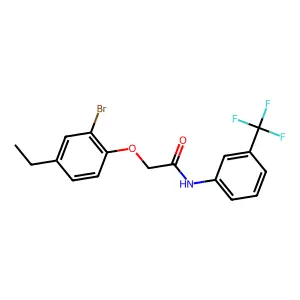 2-(2-bromo-4-ethylphenoxy)-N-[3-(trifluoromethyl)phenyl]acetamide structure