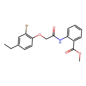 Methyl 2-{[(2-bromo-4-ethylphenoxy)acetyl]amino}benzoate structure