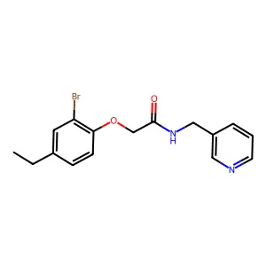 2-(2-bromo-4-ethylphenoxy)-N-(3-pyridinylmethyl)acetamide structure