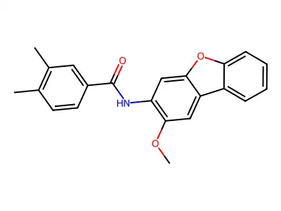 N-(2-methoxydibenzofuran-3-yl)-3,4-dimethylbenzamide structure