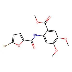 Methyl 2-[(5-bromo-2-furoyl)amino]-4,5-dimethoxybenzoate structure