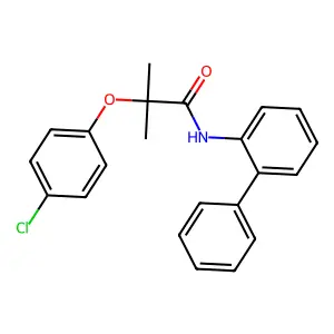 2-(4-chlorophenoxy)-2-methyl-N-(2-phenylphenyl)propanamide structure