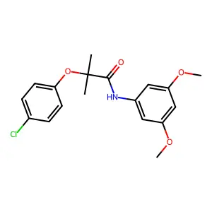 2-(4-chlorophenoxy)-N-(3,5-dimethoxyphenyl)-2-methylpropanamide structure