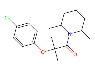 2-(4-Chlorophenoxy)-1-(2,6-dimethylpiperidin-1-yl)-2-methylpropan-1-one structure