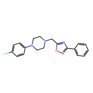 1-(4-Fluorophenyl)-4-[(3-phenyl-1,2,4-oxadiazol-5-yl)methyl]piperazine structure