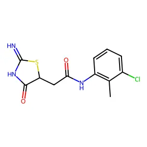 N-(3-chloro-2-methylphenyl)-2-(2-imino-4-oxo-1,3-thiazolidin-5-yl)acetamide structure