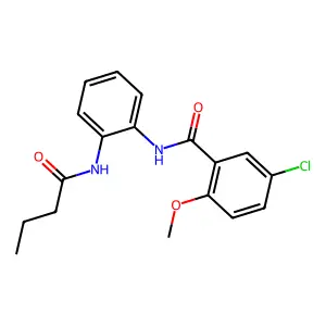 N-[2-(butyrylamino)phenyl]-5-chloro-2-methoxybenzamide structure