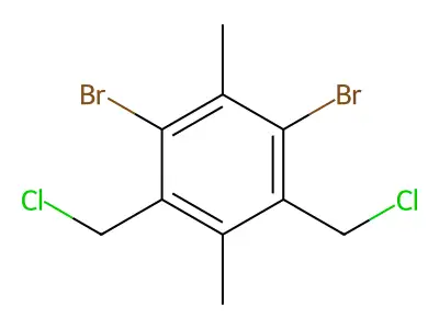1,3-Dibromo-4,6-bis-chloromethyl-2,5-dimethyl-benzene structure