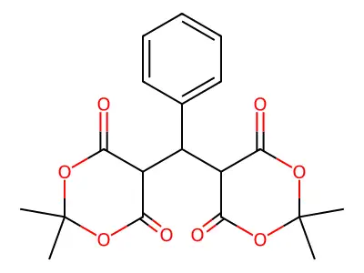 1,3-Dioxane-4,6-dione, 5,5'-(phenylmethylene)bis[2,2-dimethyl- structure