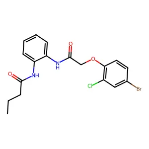 N-[2-[[2-(4-bromo-2-chlorophenoxy)acetyl]amino]phenyl]butanamide structure