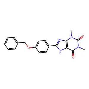 1,3-dimethyl-8-(4-phenylmethoxyphenyl)-7H-purine-2,6-dione structure