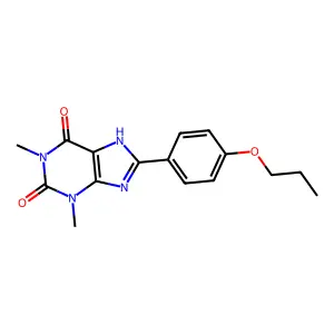 1,3-dimethyl-8-(4-propoxyphenyl)-3,7-dihydro-1H-purine-2,6-dione structure