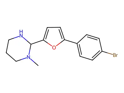 2-[5-(4-Bromophenyl)furan-2-yl]-1-methyl-1,3-diazinane structure