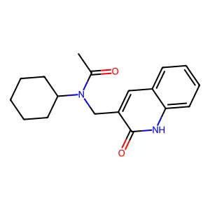 N-cyclohexyl-N-[(2-oxo-1H-quinolin-3-yl)methyl]acetamide structure
