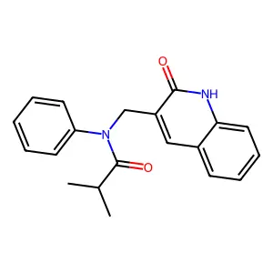 2-methyl-N-[(2-oxo-1,2-dihydroquinolin-3-yl)methyl]-N-phenylpropanamide structure