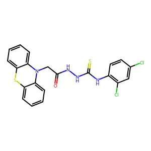 N-(2,4-dichlorophenyl)-2-(10H-phenothiazin-10-ylacetyl)hydrazinecarbothioamide structure