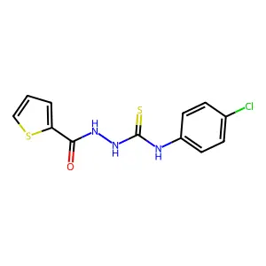 N-(4-chlorophenyl)-2-(2-thienylcarbonyl)hydrazinecarbothioamide structure