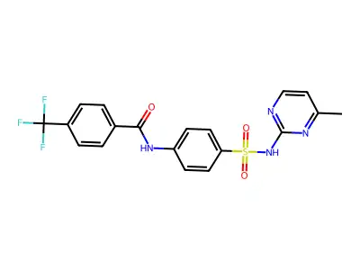 N-{4-[(4-methylpyrimidin-2-yl)sulfamoyl]phenyl}-4-(trifluoromethyl)benzamide structure