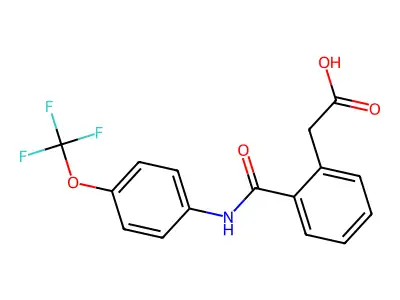 2-(2-{[4-(Trifluoromethoxy)phenyl]carbamoyl}phenyl)acetic acid structure
