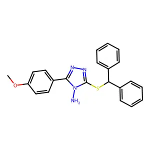 3-(benzhydrylsulfanyl)-5-(4-methoxyphenyl)-4H-1,2,4-triazol-4-amine structure