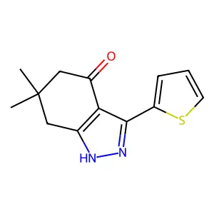 6,6-dimethyl-3-thiophen-2-yl-5,7-dihydro-1H-indazol-4-one structure