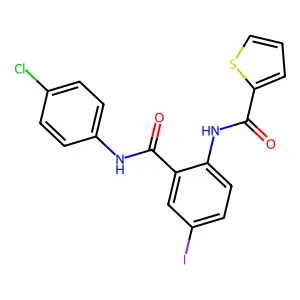 N-{2-[(4-chloroanilino)carbonyl]-4-iodophenyl}thiophene-2-carboxamide structure
