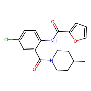 N-[4-chloro-2-(4-methylpiperidine-1-carbonyl)phenyl]furan-2-carboxamide structure