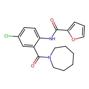 N-[2-(1-azepanylcarbonyl)-4-chlorophenyl]-2-furamide structure