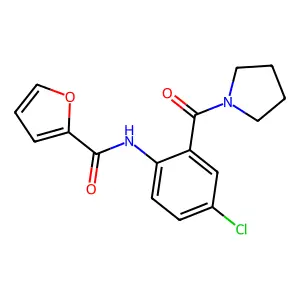 N-[4-chloro-2-(1-pyrrolidinylcarbonyl)phenyl]-2-furamide structure