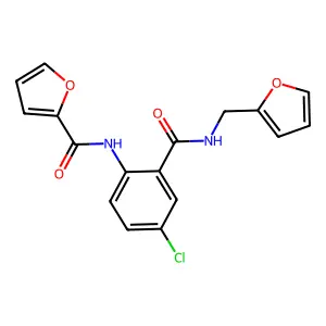 N-[4-chloro-2-(furan-2-ylmethylcarbamoyl)phenyl]furan-2-carboxamide structure