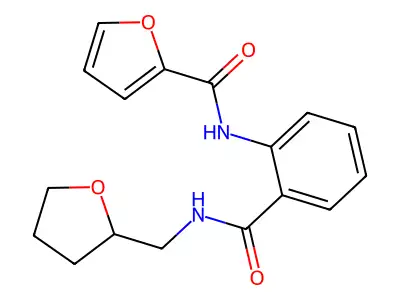 N-[2-(oxolan-2-ylmethylcarbamoyl)phenyl]furan-2-carboxamide structure