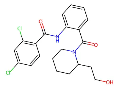 2,4-dichloro-N-[2-[2-(2-hydroxyethyl)piperidine-1-carbonyl]phenyl]benzamide structure