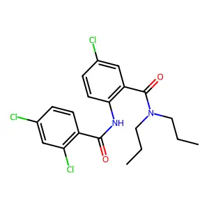 2,4-dichloro-N-{4-chloro-2-[(dipropylamino)carbonyl]phenyl}benzamide structure