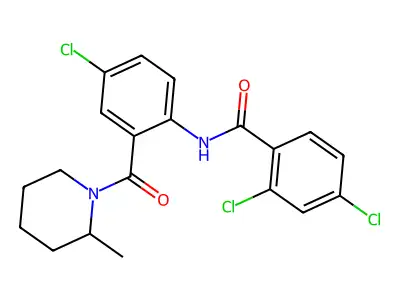2,4-dichloro-N-[4-chloro-2-(2-methylpiperidine-1-carbonyl)phenyl]benzamide structure