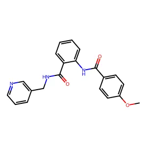2-[(4-methoxybenzoyl)amino]-N-(pyridin-3-ylmethyl)benzamide structure
