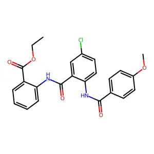 Ethyl 2-({5-chloro-2-[(4-methoxybenzoyl)amino]benzoyl}amino)benzoate structure