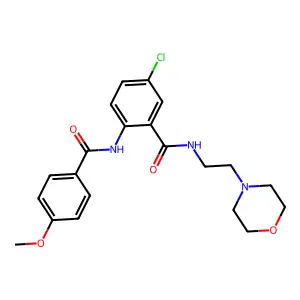 5-chloro-2-[(4-methoxybenzoyl)amino]-N-[2-(4-morpholinyl)ethyl]benzamide structure