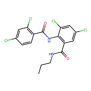3,5-dichloro-2-[(2,4-dichlorobenzoyl)amino]-N-propylbenzamide structure