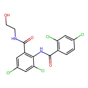 3,5-dichloro-2-[(2,4-dichlorobenzoyl)amino]-N-(2-hydroxyethyl)benzamide structure