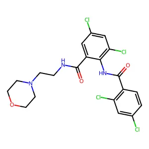 3,5-dichloro-2-[(2,4-dichlorobenzoyl)amino]-N-(2-morpholin-4-ylethyl)benzamide structure