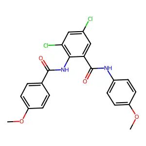 3,5-dichloro-2-[(4-methoxybenzoyl)amino]-N-(4-methoxyphenyl)benzamide structure