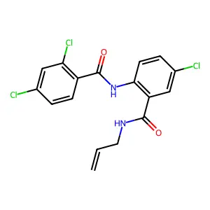 2,4-dichloro-N-[4-chloro-2-(prop-2-enylcarbamoyl)phenyl]benzamide structure
