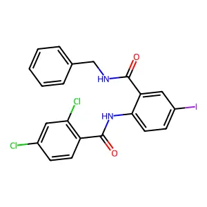 N-{2-[(benzylamino)carbonyl]-4-iodophenyl}-2,4-dichlorobenzamide structure