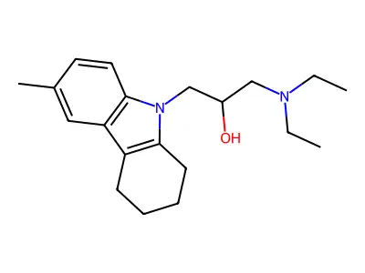 1-(diethylamino)-3-(6-methyl-1,2,3,4-tetrahydro-9H-carbazol-9-yl)-2-propanol structure
