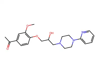 1-Acetyl-4-[2-hydroxy-3-(4-(2-pyridyl)piperazinyl)propoxy]-3-methoxybenzene structure